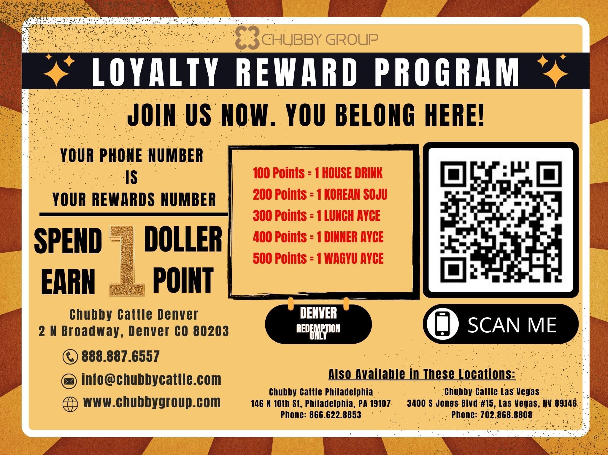 CC Denver reward program poster